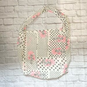 Free People Large Hobo Tote Bag with Stars and Floral Pattern